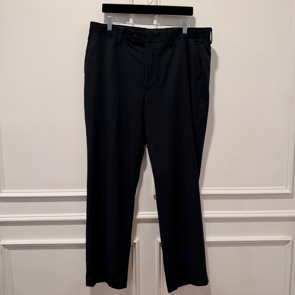 Louis Raphael Men's Size 38x30 Black Dress Pants Tailored Fit Herringbone